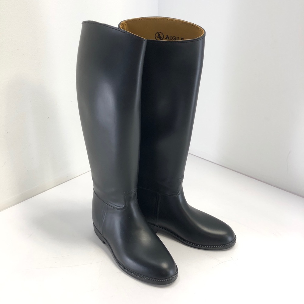 NWT Aigle "Ecuyer" Equestrian Rain Boots in Noir, XXL Calf Width